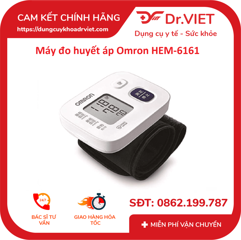 Máy Đo Huyết Áp Cổ Tay Omron HEM-6161