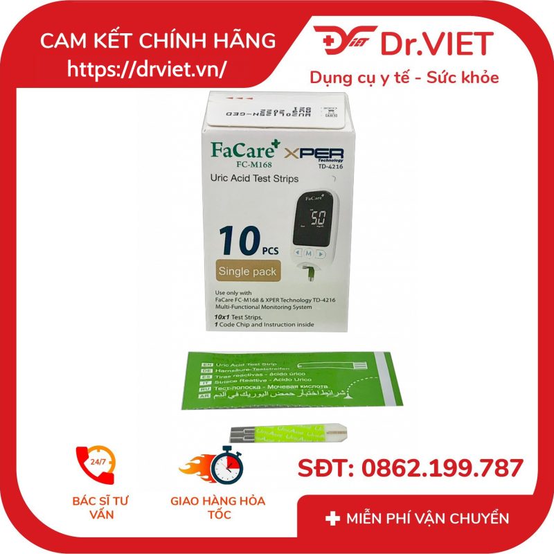 Hộp 10 que thử Axit Uric cho máy Facare FC-M168 13 Hộp 10 que thử Axit Uric cho máy Facare FC-M168