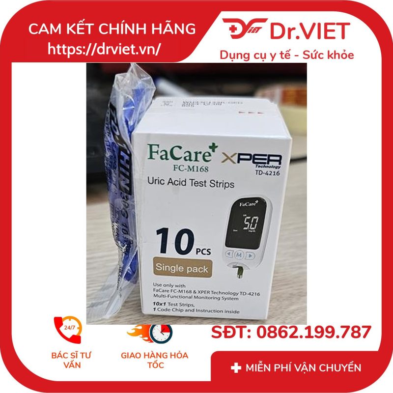 Hộp 10 que thử Axit Uric cho máy Facare FC-M168 10 Hộp 10 que thử Axit Uric cho máy Facare FC-M168