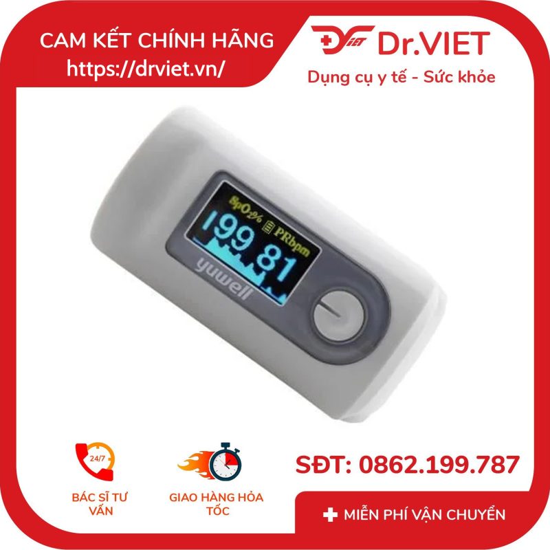 Máy đo nồng độ oxy trong máu SpO2 và nhịp tim Yuwell YX301