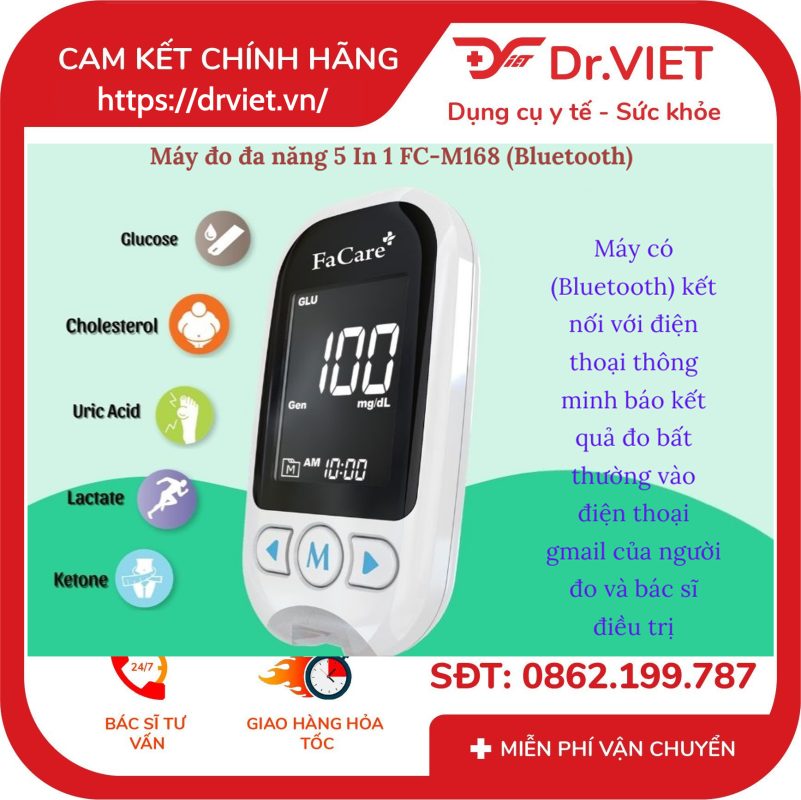Máy đo đường huyết 5 trong 1 FaCare FC-M168 Bluetooth 14 Máy đo đường huyết 5 trong 1 FaCare FC-M168 Bluetooth