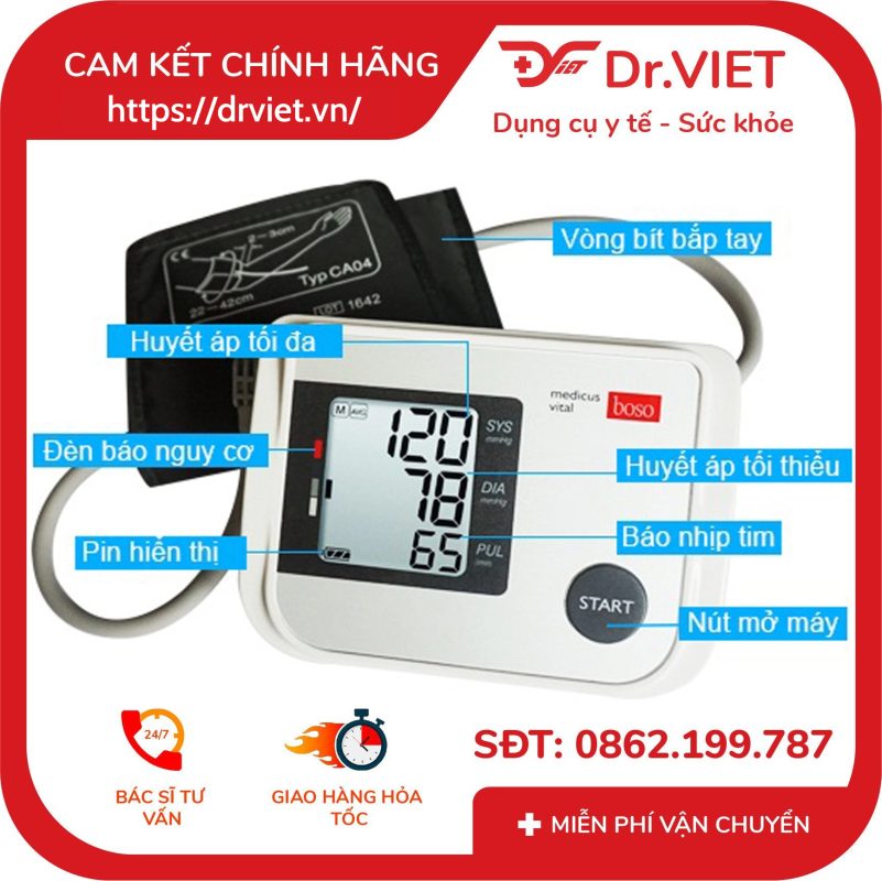 Máy đo huyết áp bắp tay Boso Medicus Vital 16 Máy đo huyết áp bắp tay Boso Medicus Vital