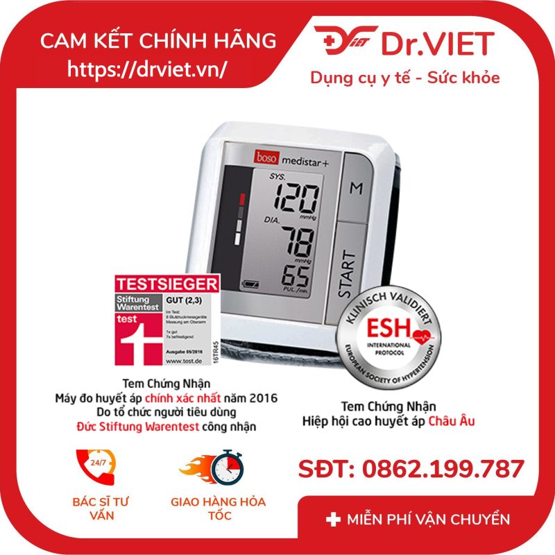 Máy đo huyết áp cổ tay Boso Medistar+