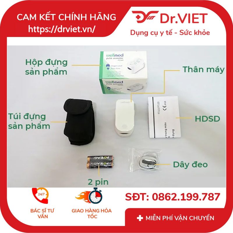 Máy đo nồng độ oxy trong máu SPO2 Wellmed FS10I