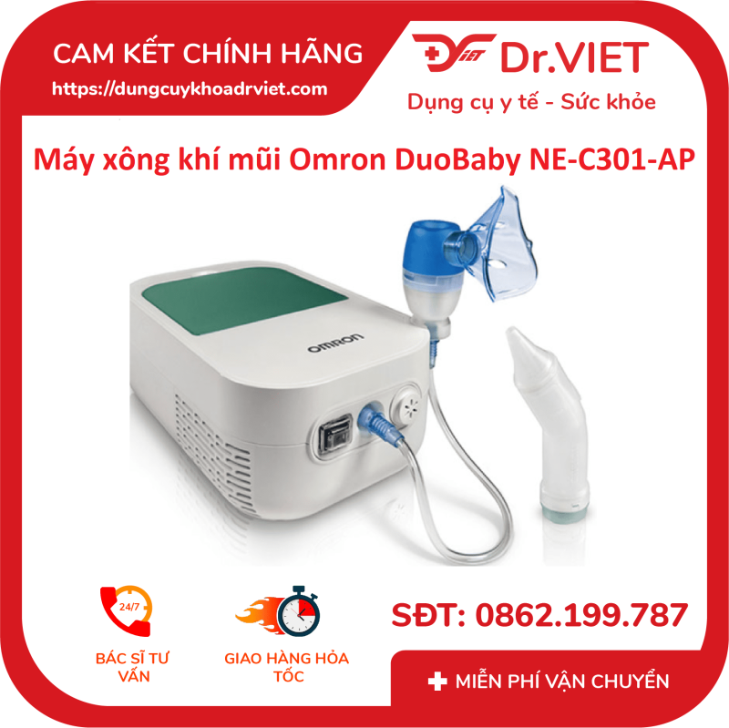 Máy xông hút mũi 2 trong 1 Omron DuoBaby NE-C301-AP