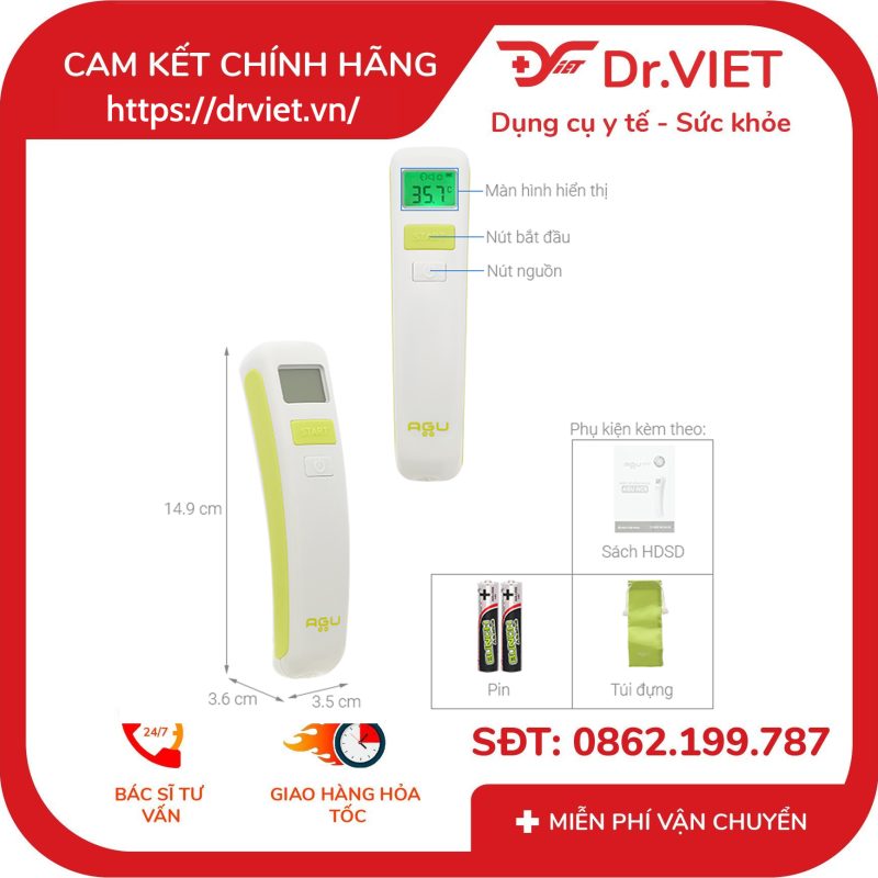 Nhiệt kế hồng ngoại AGU NC8 14 Nhiệt kế hồng ngoại AGU NC8