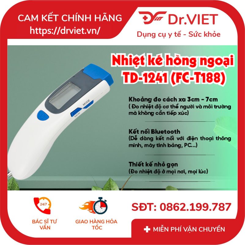 Nhiệt kế hồng ngoại đo trán Bluetooth TD-1241 14 Nhiệt kế hồng ngoại đo trán Bluetooth TD-1241