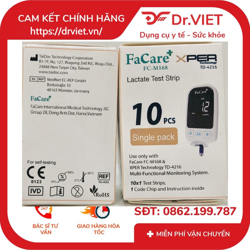 Que thử Lactate hộp 10 que cho máy đo 5 trong 1 FC-M168 12 Que thử Lactate hộp 10 que cho máy đo 5 trong 1 FC-M168