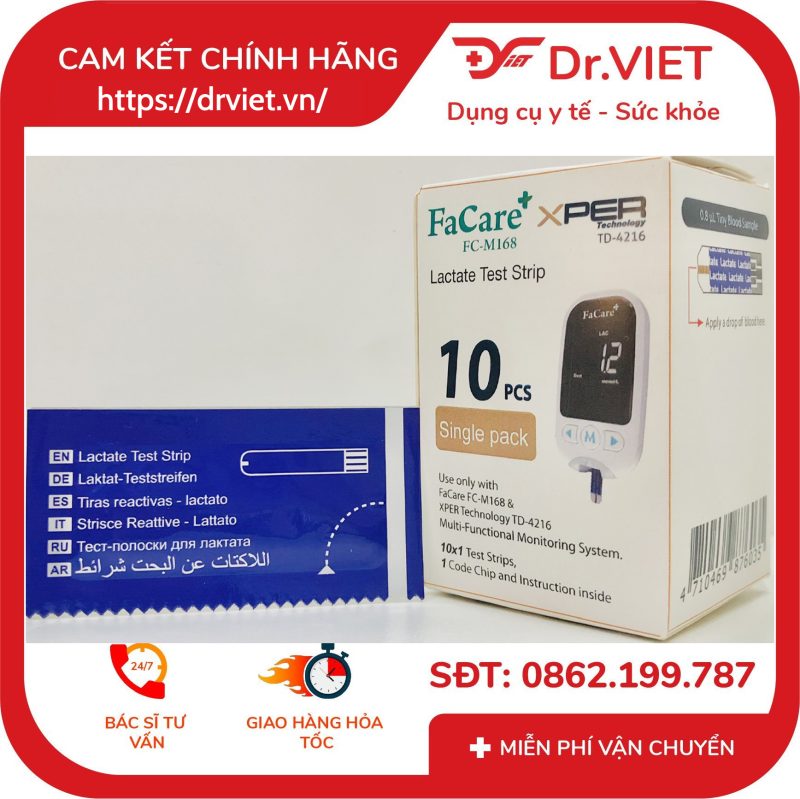 Que thử Lactate hộp 10 que cho máy đo 5 trong 1 FC-M168
