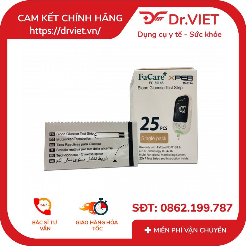 Que thử đường huyết FaCare FC M168 hộp 25 que 12 Que thử đường huyết FaCare FC M168 hộp 25 que