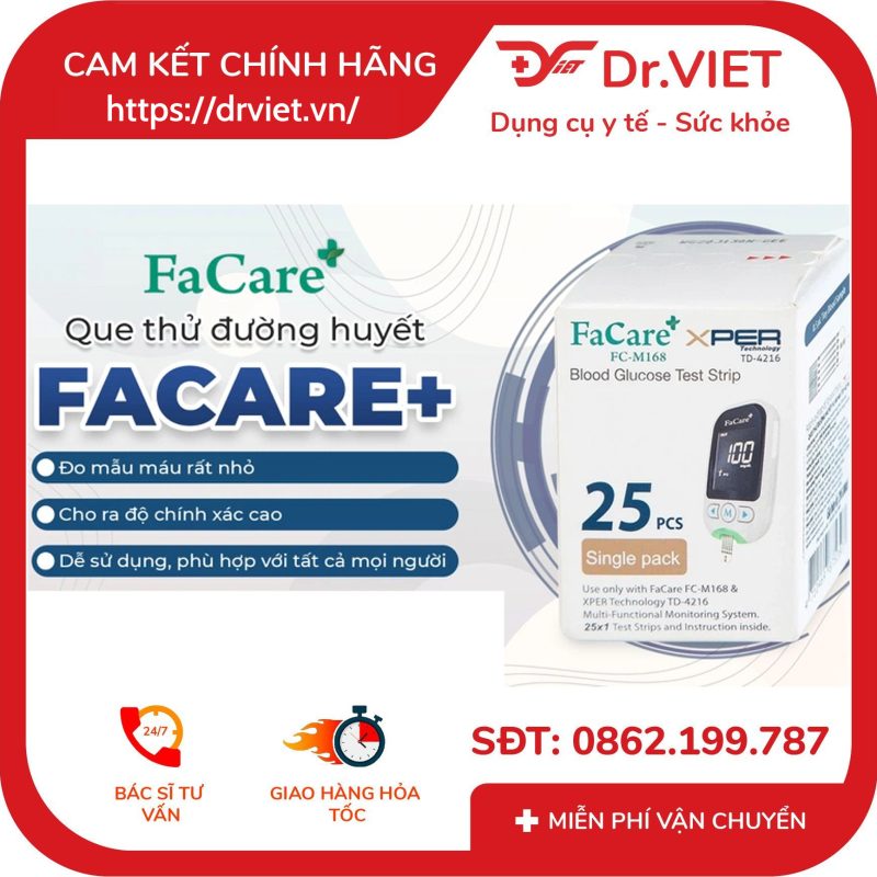 Que thử đường huyết FaCare FC M168 hộp 25 que 11 Que thử đường huyết FaCare FC M168 hộp 25 que