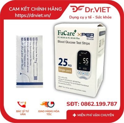 Que thử đường huyết FaCare FC M168 hộp 25 que 15 Que thử đường huyết FaCare FC M168 hộp 25 que