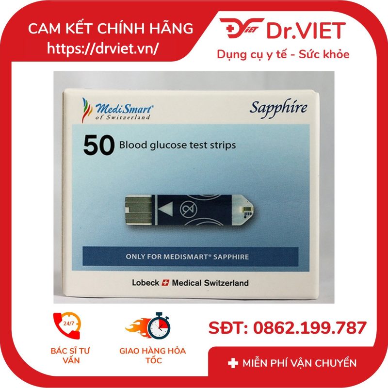 Que thử đường huyết Sapphire Hộp 50 que 11 Que thử đường huyết Sapphire Hộp 50 que