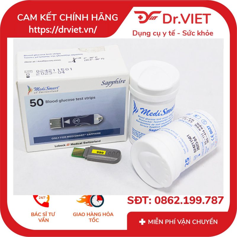 Que thử đường huyết Sapphire Hộp 50 que 11 Que thử đường huyết Sapphire Hộp 50 que