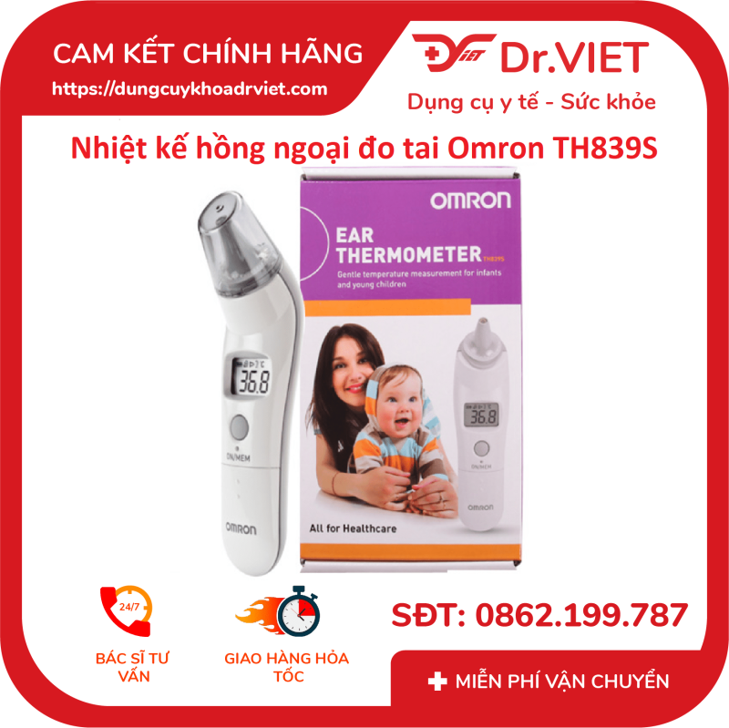 Nhiệt kế hồng ngoại đo tai Omron TH839S