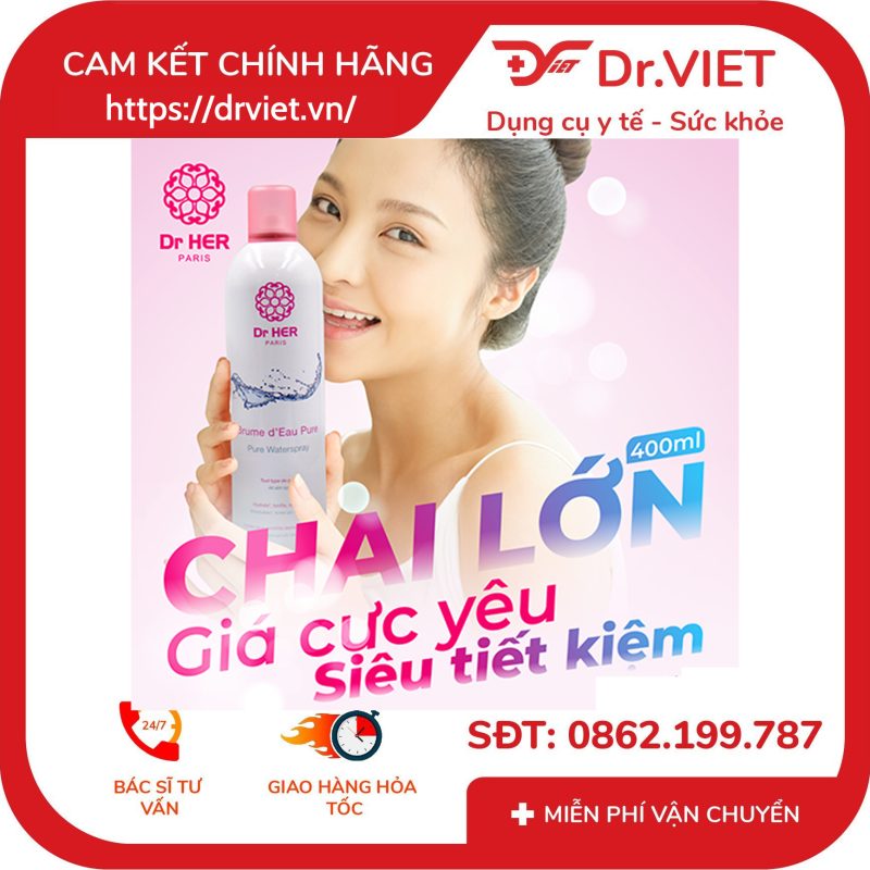 Xịt khoáng cấp ẩm Dr HER Paris 400ML