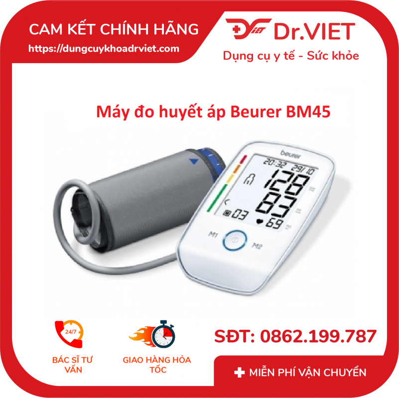 REVIEW MÁY ĐO HUYẾT ÁP BẮP TAY BEURER BM45 CÓ DÙNG ĐƯỢC ADAPTER