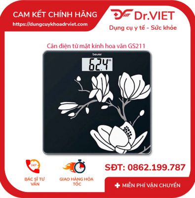 Cân điện tử mặt kính hoa văn GS211