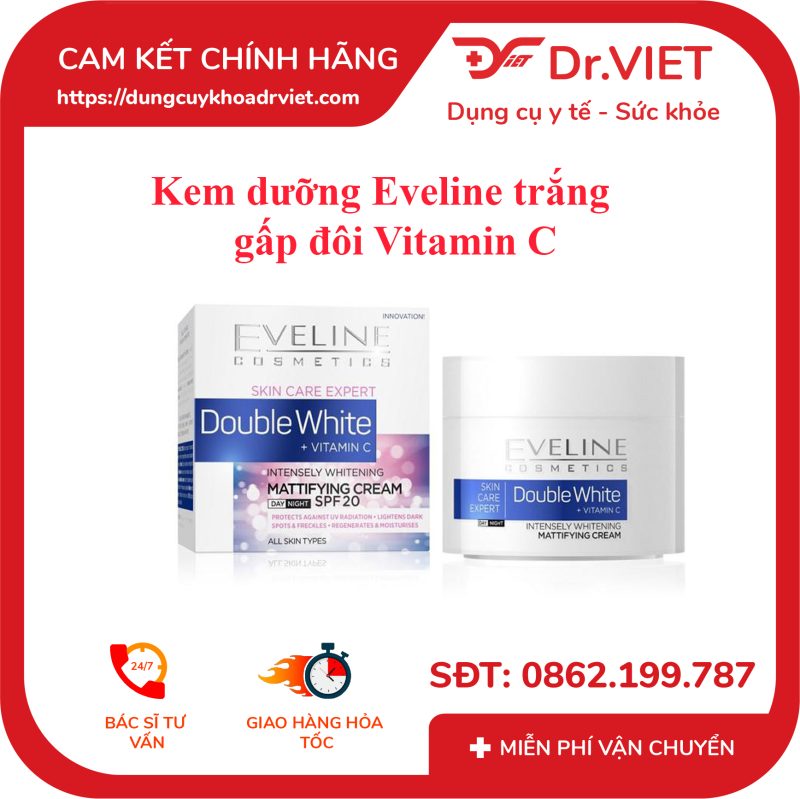 Kem dưỡng Eveline trắng gấp đôi Vitamin C ngày + đêm 50ml