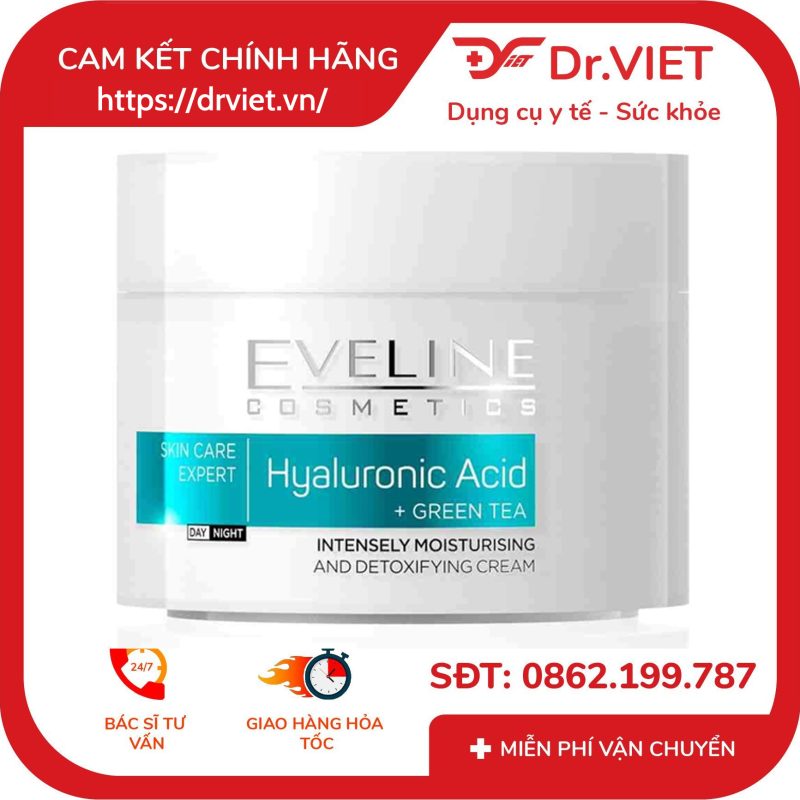 Kem dưỡng ẩm tinh chất hyaluronic và trà xanh EVELINE 50ml