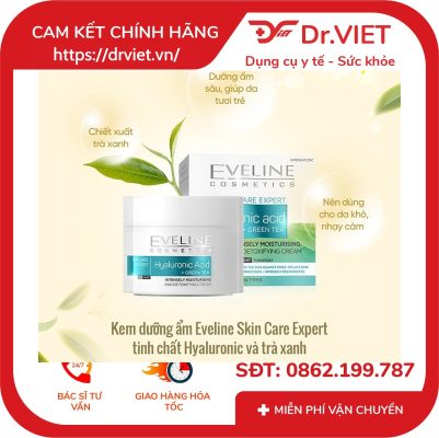 Kem dưỡng ẩm tinh chất hyaluronic và trà xanh EVELINE 50ml