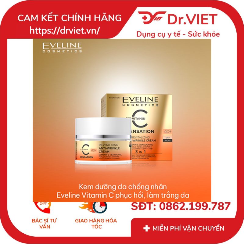 Kem dưỡng da chống nhăn Eveline vitamin C phục hồi và làm trắng da 50ml 10 Kem dưỡng da chống nhăn Eveline vitamin C phục hồi và làm trắng da 50ml