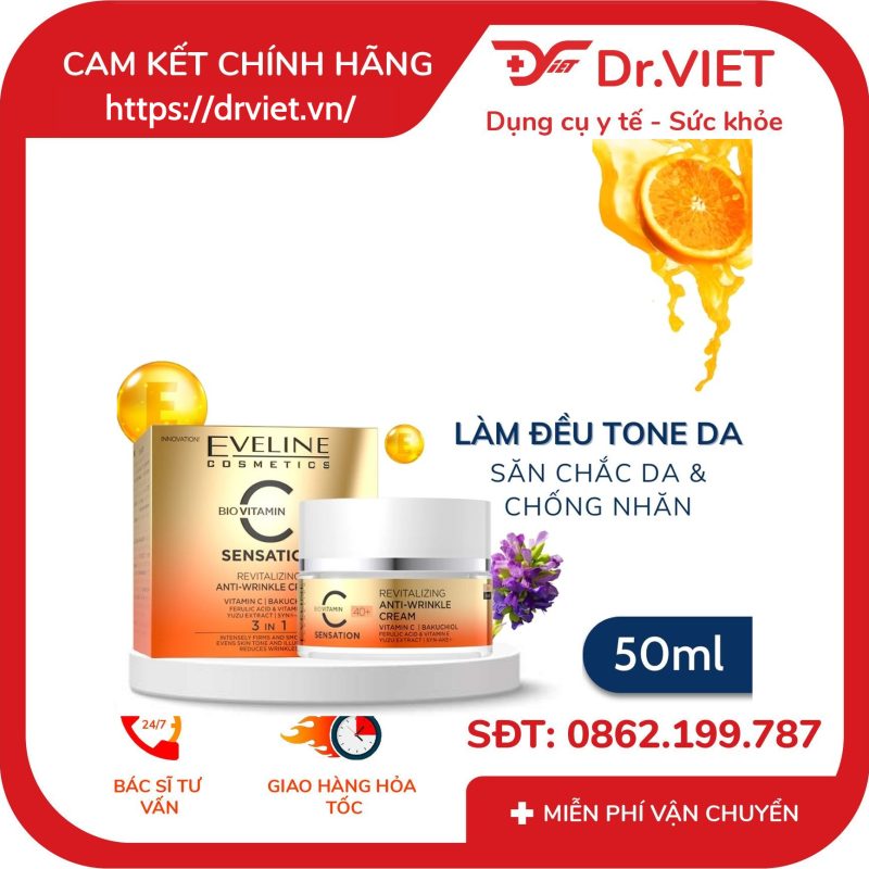 Alternative view of Kem dưỡng da chống nhăn Eveline vitamin C phục hồi và làm trắng da 50ml