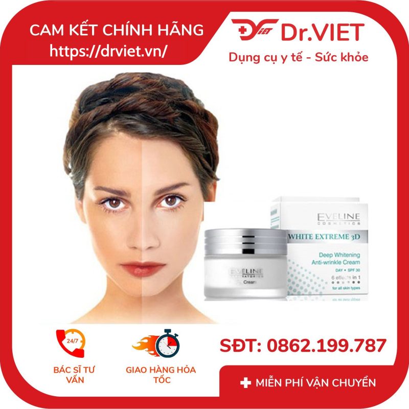 Kem Dưỡng Da Chống Nhăn Ban Đêm White Extreme 3D Eveline 12 Kem Dưỡng Da Chống Nhăn Ban Đêm White Extreme 3D Eveline