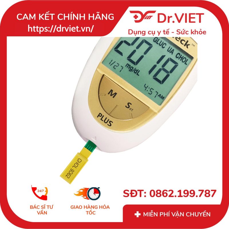 Máy đo đường huyết mỡ máu Benecheck Plus 3in1 14 Máy đo đường huyết mỡ máu Benecheck Plus 3in1