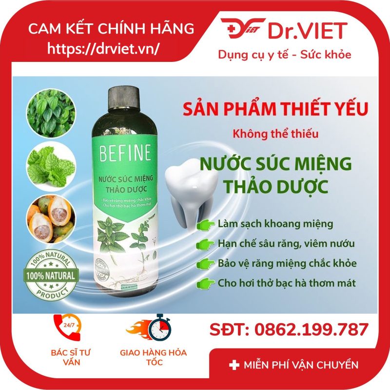 Nước súc miệng thảo dược Befine 300ml 10 Nước súc miệng thảo dược Befine 300ml