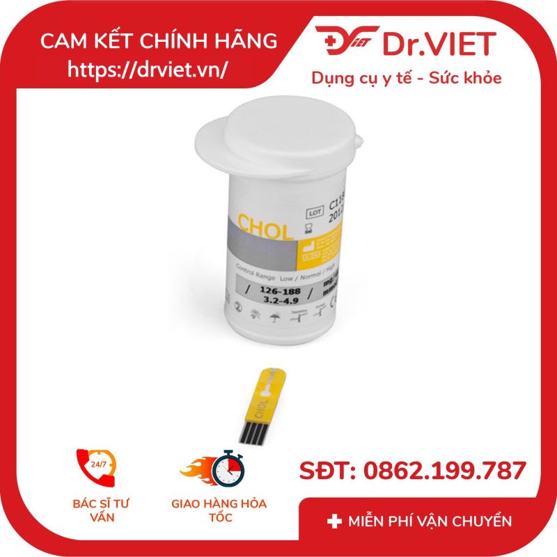 Que thử đường huyết Cholesterol Benecheck Plus 10 que 9 Que thử đường huyết Cholesterol Benecheck Plus 10 que