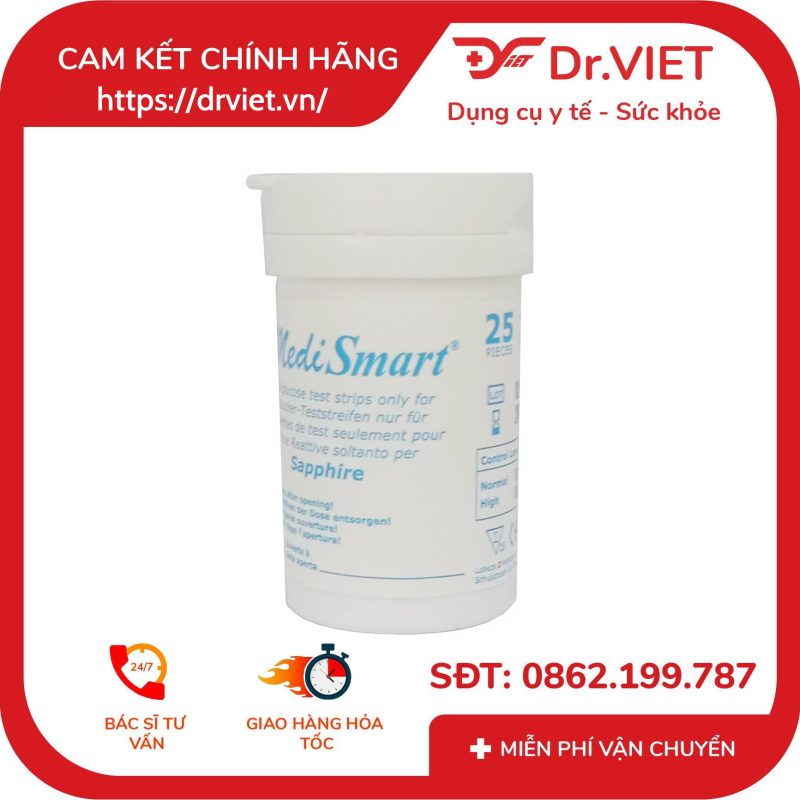 Que thử đường huyết Sapphire Hộp 25 que 9 Que thử đường huyết Sapphire Hộp 25 que