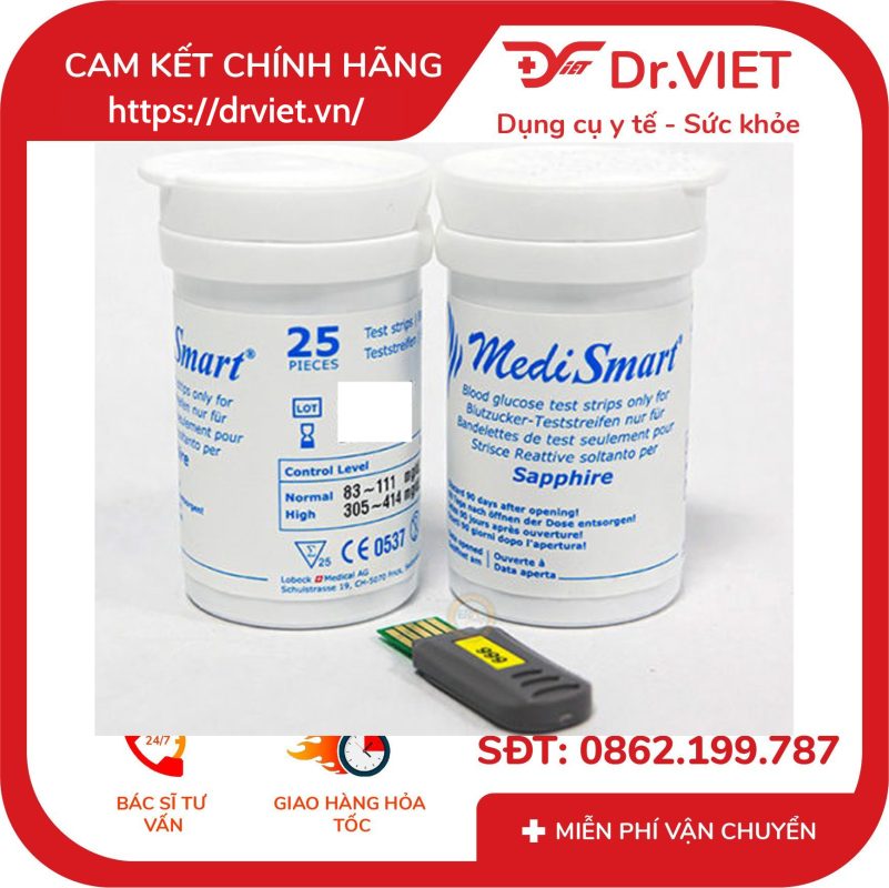 Que thử đường huyết Sapphire Hộp 25 que 12 Que thử đường huyết Sapphire Hộp 25 que