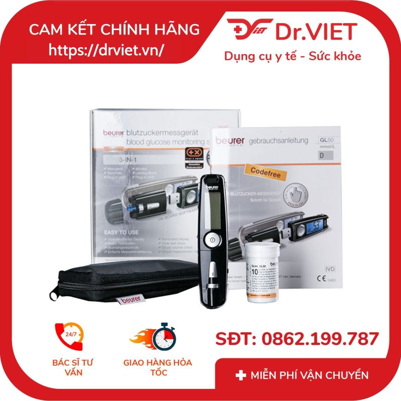 Que thử dành cho máy đo đường huyết Beurer GL50 10 Que thử dành cho máy đo đường huyết Beurer GL50