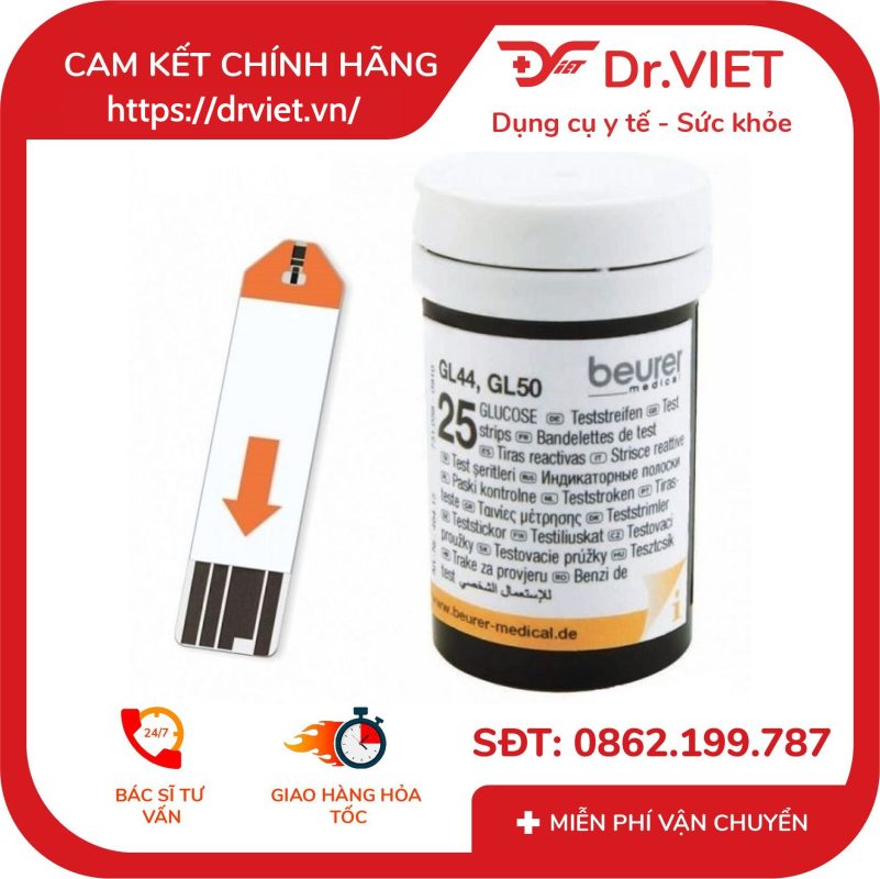 Que thử dành cho máy đo đường huyết Beurer GL50 11 Que thử dành cho máy đo đường huyết Beurer GL50