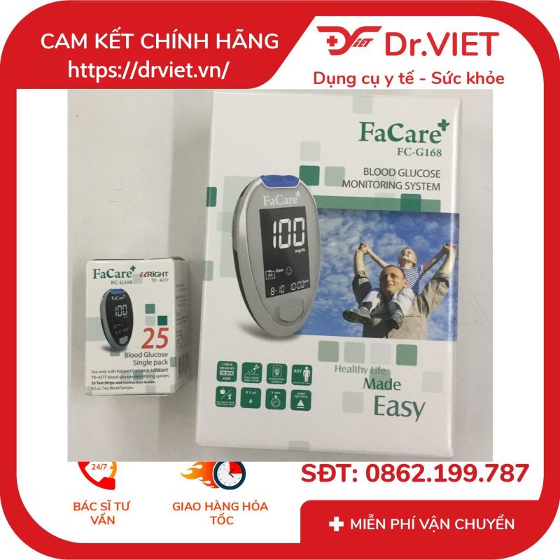 Que thử đường huyết FaCare FC-G168 Hộp 25 que 9 Que thử đường huyết FaCare FC-G168 Hộp 25 que