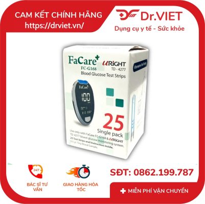 Que thử đường huyết FaCare FC-G168 Hộp 25 que 13 Que thử đường huyết FaCare FC-G168 Hộp 25 que