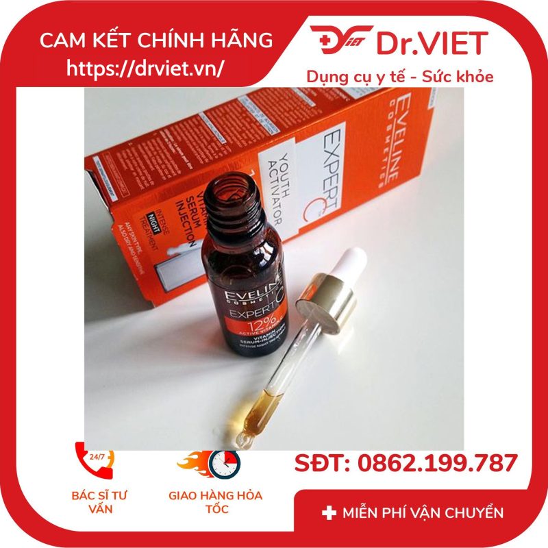 Tinh chất Eveline Expert C® dưỡng trắng chống nhăn da ban đêm 18ml 10 Tinh chất Eveline Expert C® dưỡng trắng chống nhăn da ban đêm 18ml