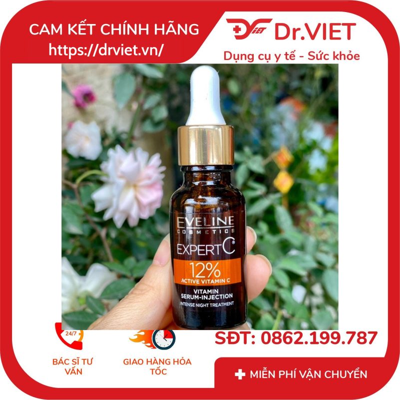 Tinh chất Eveline Expert C® dưỡng trắng chống nhăn da ban đêm 18ml 12 Tinh chất Eveline Expert C® dưỡng trắng chống nhăn da ban đêm 18ml