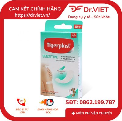Băng cá nhân co giãn Tigerplast Sensitive 13 Băng cá nhân co giãn Tigerplast Sensitive