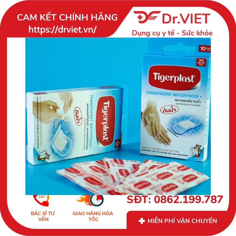 Băng gạc vết thương chống nước Tigerplast Waterproof 10 Băng gạc vết thương chống nước Tigerplast Waterproof
