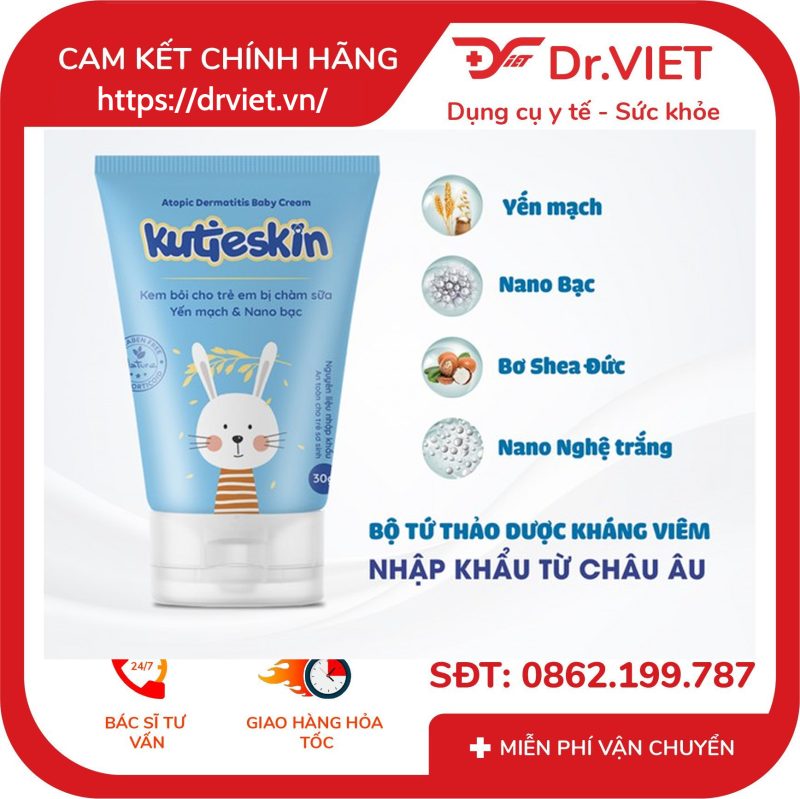 Kem bôi cho trẻ em bị chàm sữa Kutieskin giảm ngứa da (30g)