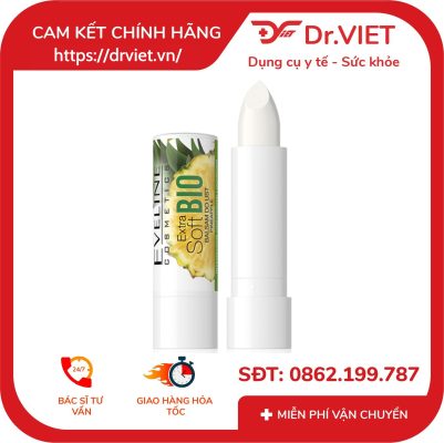 Son dưỡng Eveline Extra Soft Bio ngăn khô môi hương dứa 4g