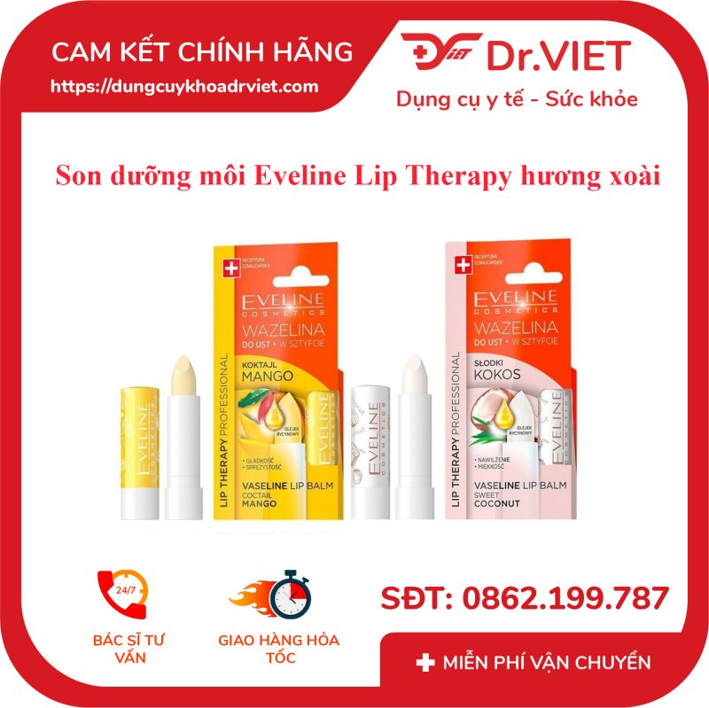 Son dưỡng môi Eveline Lip Therapy hương xoài 3.8g