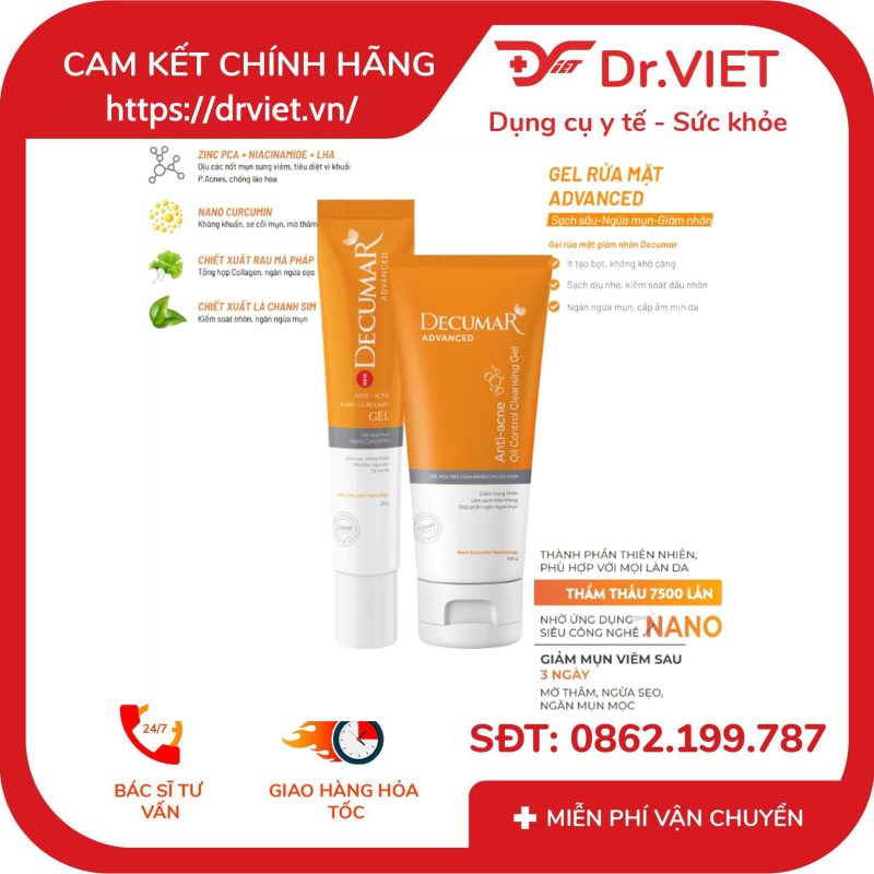 Combo Decumar Advanced Gel ngừa mụn 20gr và Gel rửa mặt 50gr 15 Combo Decumar Advanced Gel ngừa mụn 20gr và Gel rửa mặt 50gr