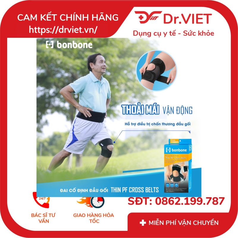 Đai cố định đầu gối Bonbone Thin PF Cross Belt 12 Đai cố định đầu gối Bonbone Thin PF Cross Belt