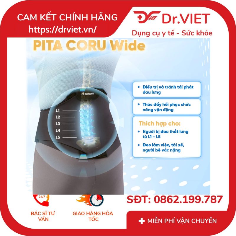 Đai Hỗ Trợ Thắt Lưng Bonbone Pita Coru Wide Bản Rộng
