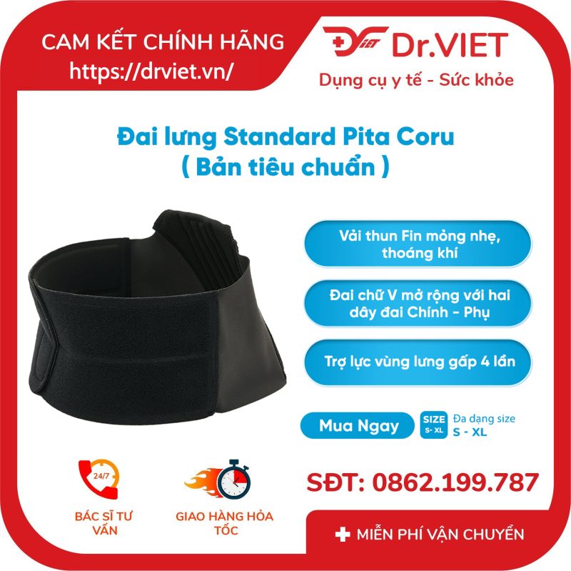 Đai Hỗ Trợ Thắt Lưng Bonbone Pita Coru Standard Bản Tiêu Chuẩn