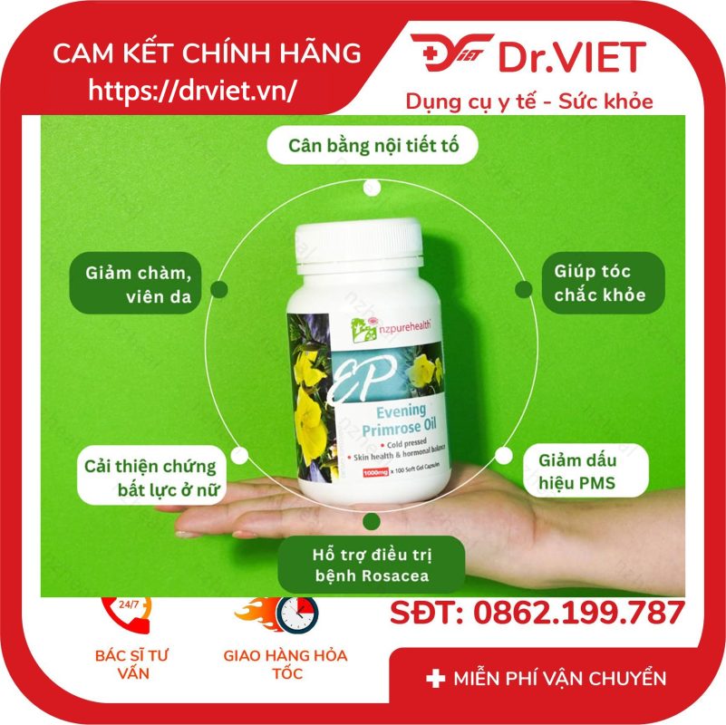 Viên Uống Dầu Hoa Anh Thảo NzPurehealth Evening Primrose Oil 12 Viên Uống Dầu Hoa Anh Thảo NzPurehealth Evening Primrose Oil