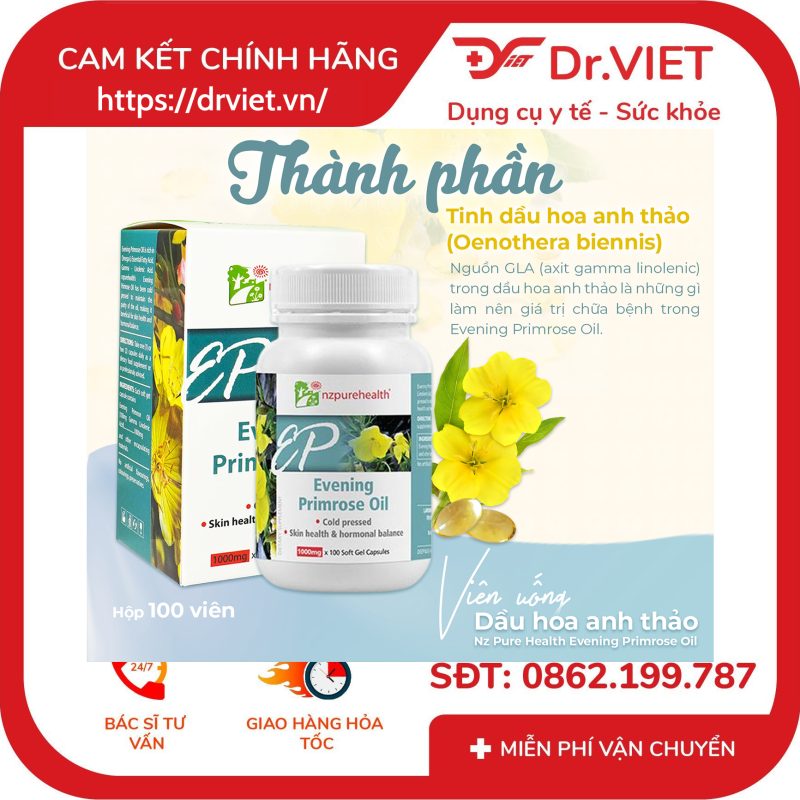 Alternative view of Viên Uống Dầu Hoa Anh Thảo NzPurehealth Evening Primrose Oil